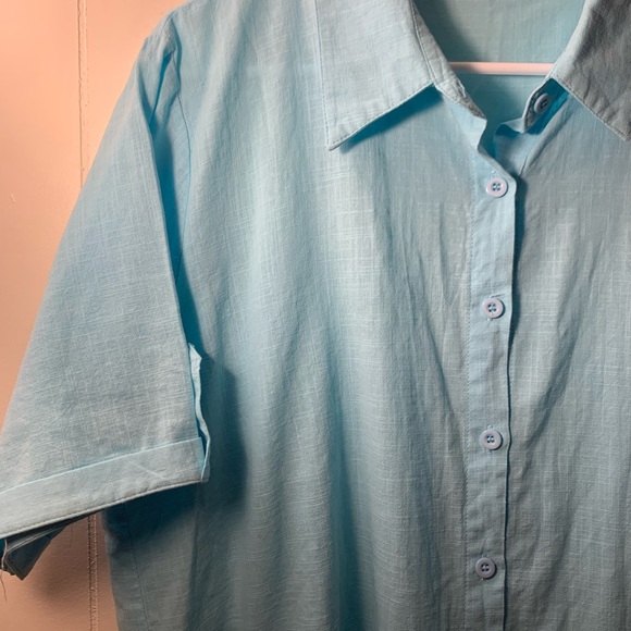 Light Blue button up Cotton Shirt - Picture 2 of 3